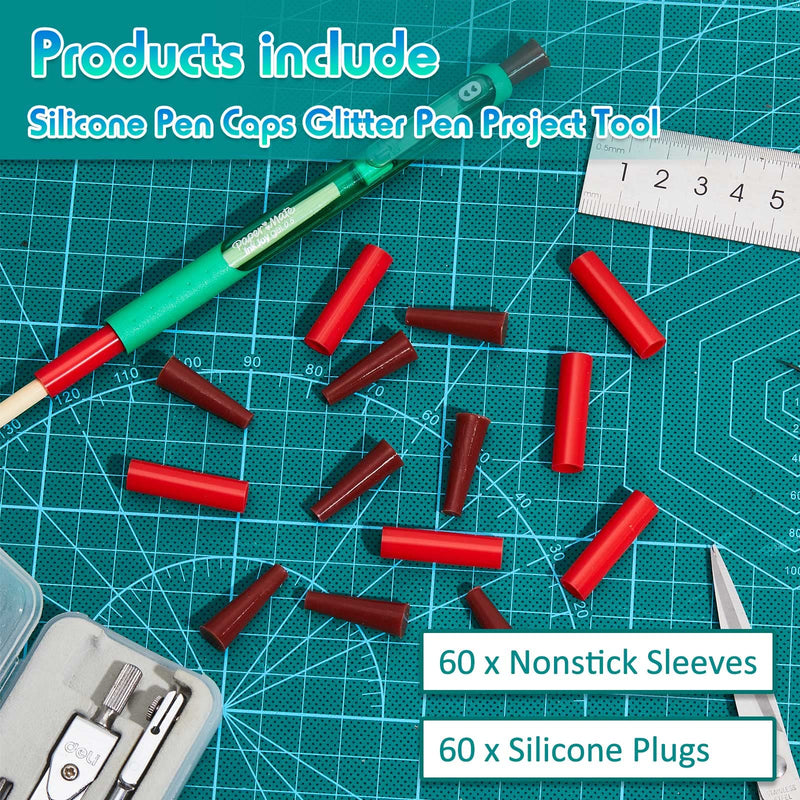  [AUSTRALIA] - Nonstick Silicone Sleeves and Silicone Pen Plugs Silicone Pen Caps Glitter Pen Project Tool Epoxy Resin Pen Accessory (30 Sets) 30