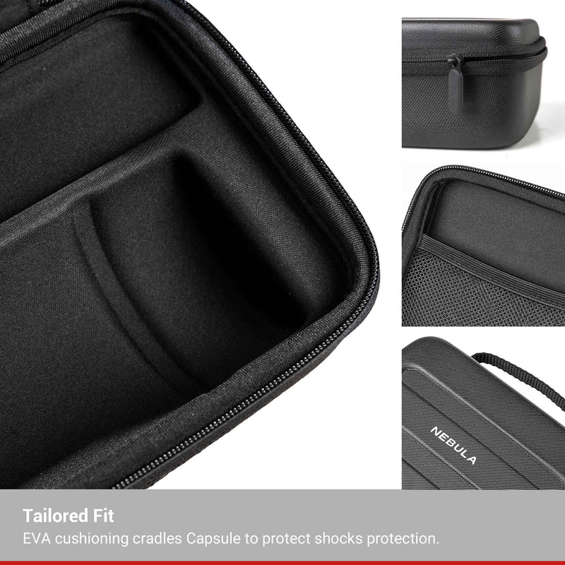  [AUSTRALIA] - Anker Nebula Capsule Official Travel Case for Nebula Capsule Pocket Projector,Polyurethane Leather, Soft Ethylene-Vinyl Acetate Material, and Splash-Resistance Premium Protection Projector Carry Case