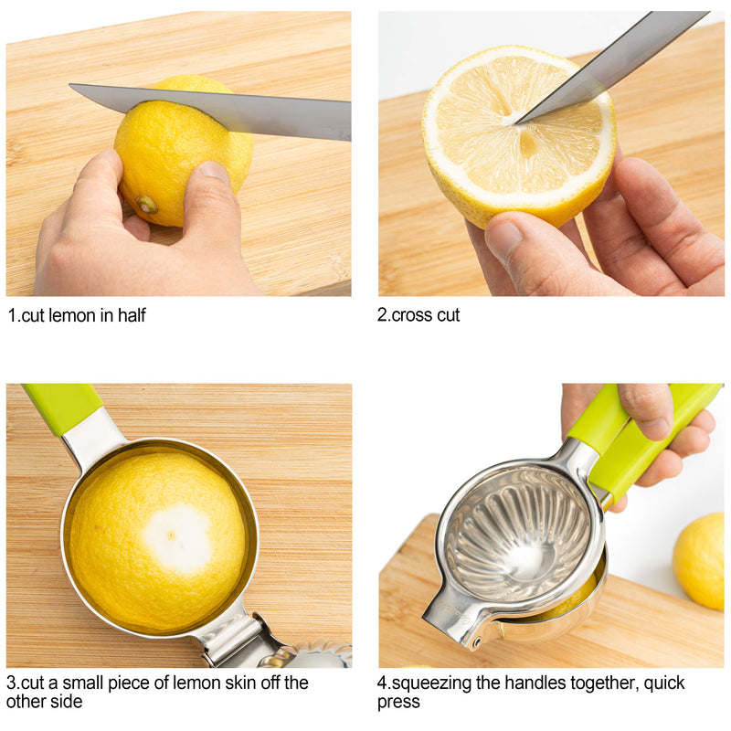  [AUSTRALIA] - CasaLaMia Lemon squeezer Orange juicer - Premium Extra-Large 304 stainless steel citrus juicer hand press for lemons, making fresh lemon juice, fresh orange juice, lime and pomegranate juice easy. Green