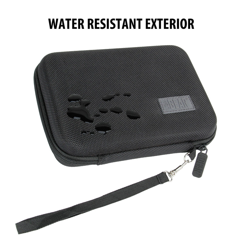  [AUSTRALIA] - USA GEAR Mini PC Case Compatible with Raspberry Pi 3, Raspberry Pi 4, Raspberry Pi Zero, and Model B Motherboard - Water Resistant, Accessory Storage, Wrist Strap, and Security Strap - Black