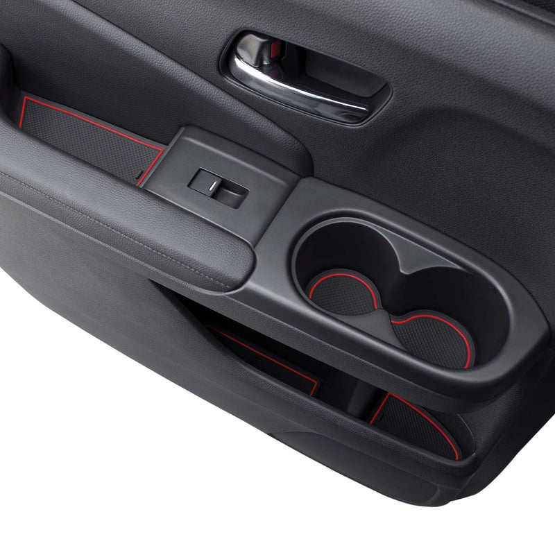  [AUSTRALIA] - CupHolderHero for Honda Pilot 2016-2020 Custom Liner Accessories – Premium Cup Holder, Console, and Door Pocket Inserts 31-pc Set (Red Trim) Red Trim