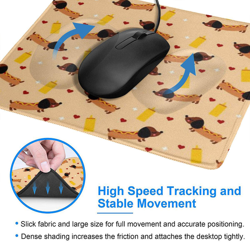 Weiner Dog Mouse Pad Customized, Premium Rectangle Mouse Pad, Non-Slip Rubber Gaming Mouse Pad for Laptop, Computer & PC, 11.8 X 9.8 Inch. - LeoForward Australia