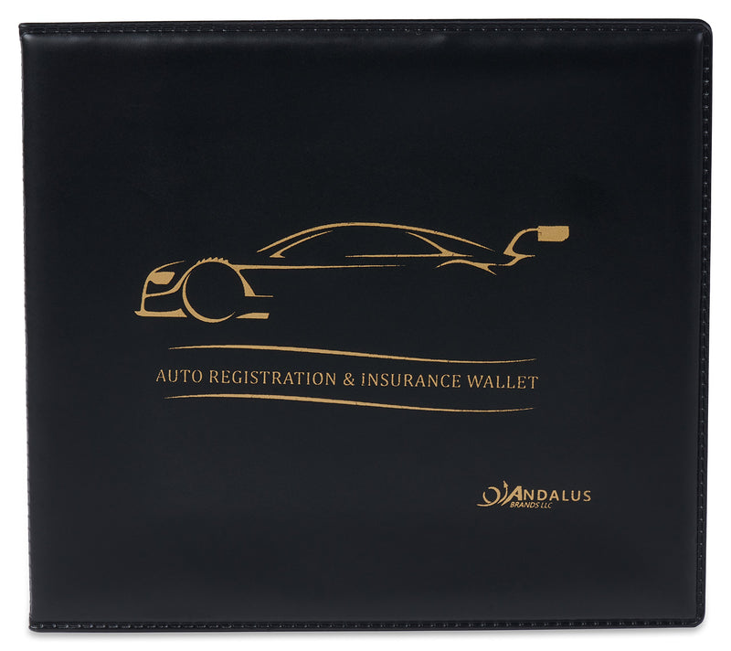  [AUSTRALIA] - ANDALUS Car Registration and Insurance Card Holder, Essential Auto Documents Organizer, Black 1 PACK