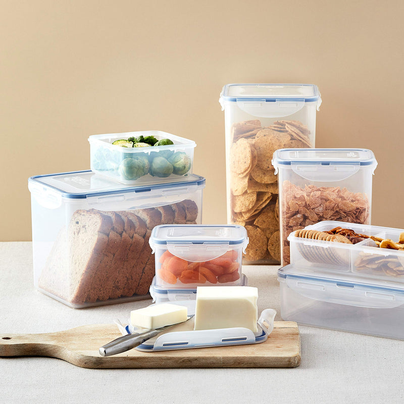 LOCK & LOCK Easy Essentials Food Storage lids/Airtight containers, BPA Free, 6-Piece, Clear - LeoForward Australia