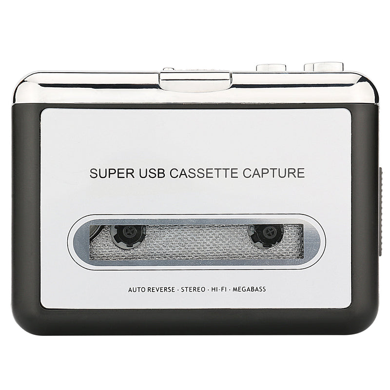  [AUSTRALIA] - Reshow Cassette Player – Portable Tape Player Captures MP3 Audio Music via USB – Compatible with Laptops and Personal Computers – Convert Walkman Tape Cassettes to iPod Format (Silver) Silver