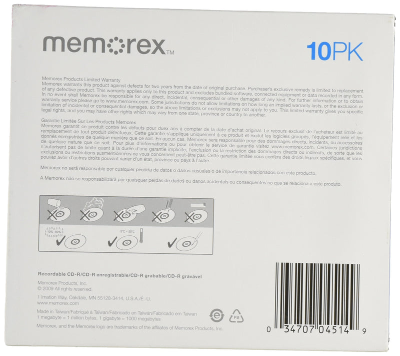  [AUSTRALIA] - Memorex 700MB 52x CD-R (10 -Pack)