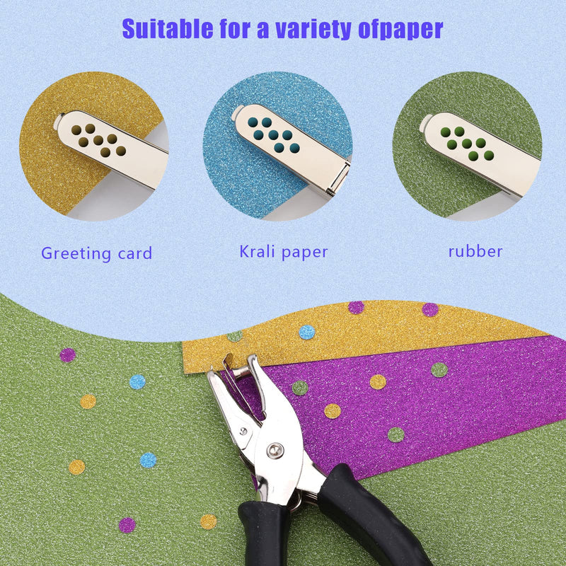  [AUSTRALIA] - LUTER 6mm Hole Diameter Hole Puncher Single, Stainless Steel Handheld Paper Puncher with Soft Handle for DIY Crafts Cards Paper Scrapbooking (Black) Black