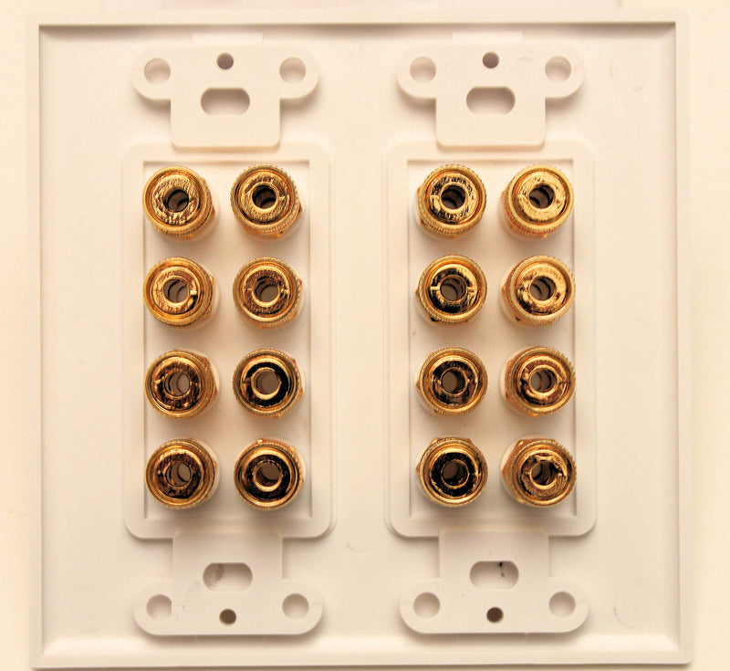  [AUSTRALIA] - Unique Products Online Speaker Wall Plate 16 Post for 8 Speakers and Color Coded for Home Theater System Dolby Audio Sound Our Speaker Wall Plates Provide an Easy Professional Clean Look.