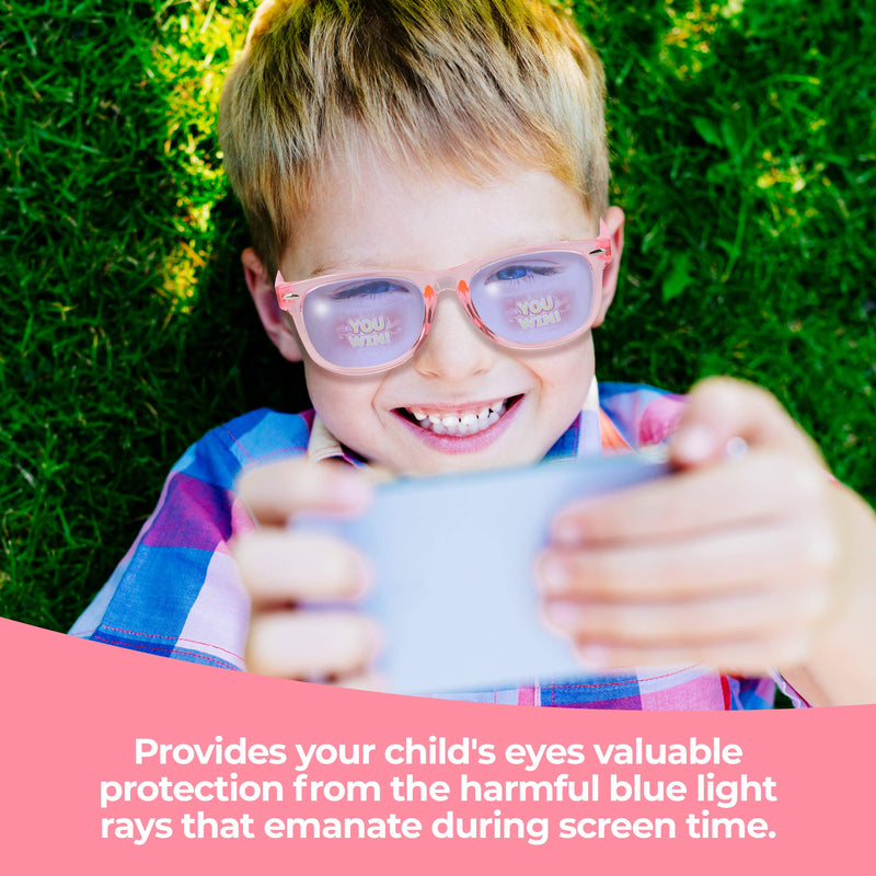 Ava & Ethan Blue Light Glasses for Kids, Blue Light Blocking for Computer/Gaming (Ages 3-12) Transparent Pink - LeoForward Australia