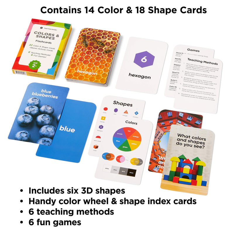 Think Tank Scholar Colors & Shapes Flash Cards for Toddlers, Ages 3+, Preschool… Colors and Shapes - LeoForward Australia