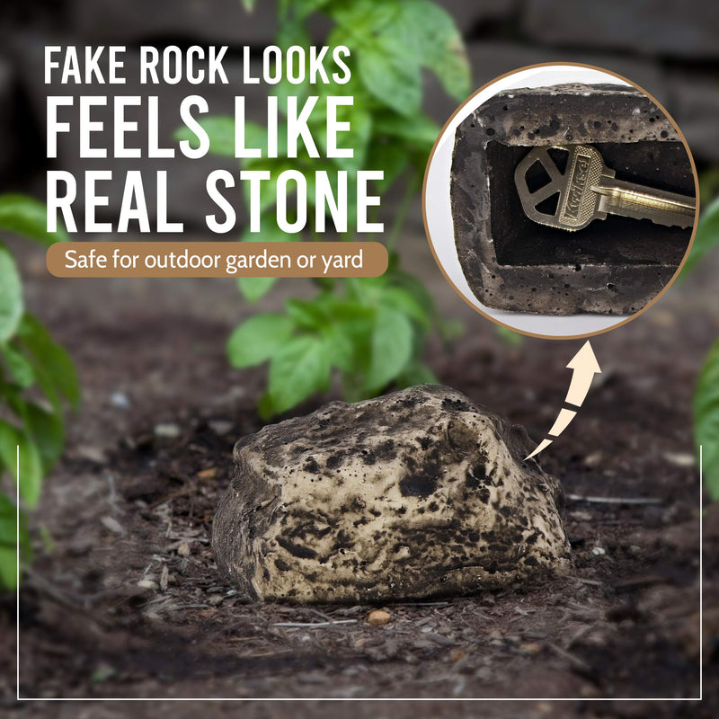  [AUSTRALIA] - RamPro Hide-a-Spare-Key Fake Rock - Looks & Feels like Real Stone - Safe for Outdoor Garden or Yard, Geocaching (1) 1 Pack Original