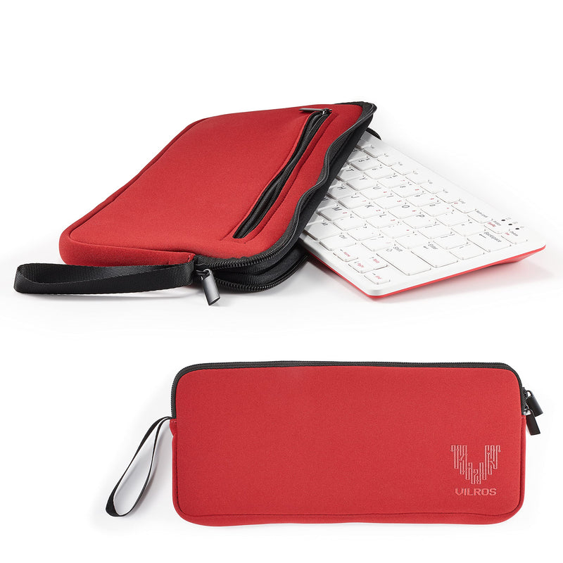  [AUSTRALIA] - Vilros Neoprene Case/Sleeve for Raspberry Pi 400 with Accessory Storage Pocket (Red) Red