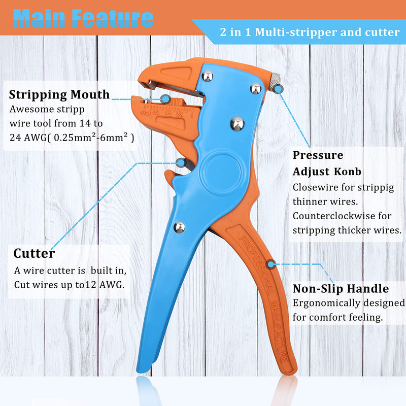  [AUSTRALIA] - Knoweasy Automatic Wire Stripper and Cutter,Heavy Duty Wire Stripping Tool 2 in 1 and Wire Stripper Tool for Electronic and Automotive Repair 700D