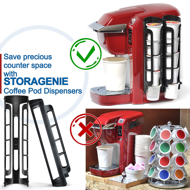  [AUSTRALIA] - Coffee Pod Holder Side Mount K Cup Pods Dispenser compatible with Keurig Coffee Makers, Perfect for Small Counters 2 Rows/For 10 K Cups Black