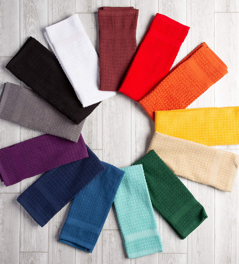 [AUSTRALIA] - DII Cotton Waffle Terry Dish Towels, 15 x 26" Set of 4, Ultra Absorbent, Heavy Duty, Drying & Cleaning Kitchen Towels-Aqua 15x26" Aqua