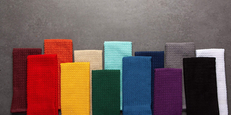 [AUSTRALIA] - DII Cotton Waffle Terry Dish Towels, 15 x 26" Set of 4, Ultra Absorbent, Heavy Duty, Drying & Cleaning Kitchen Towels-Aqua 15x26" Aqua