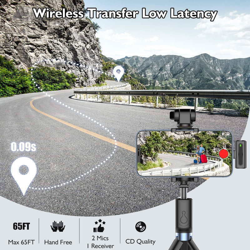  [AUSTRALIA] - 2 Wireless Lavalier Microphone for Android - Lav Mics Lapel for Video Recording with Battery Case USB C