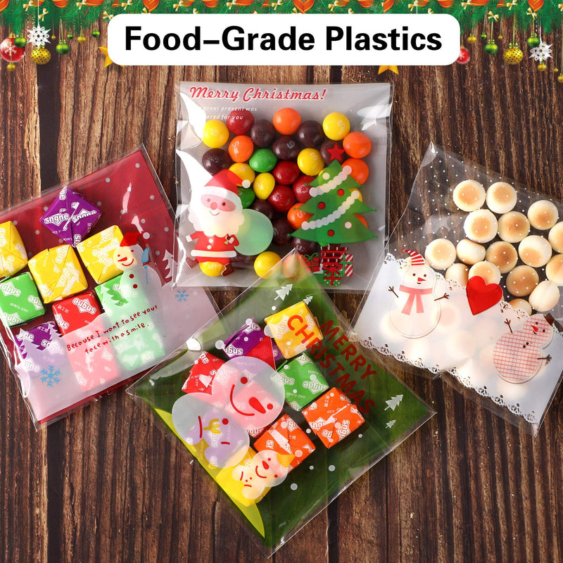  [AUSTRALIA] - 400 PCS Christmas Candy Bags Self-adhesive Bags for Christmas Party Suppliers