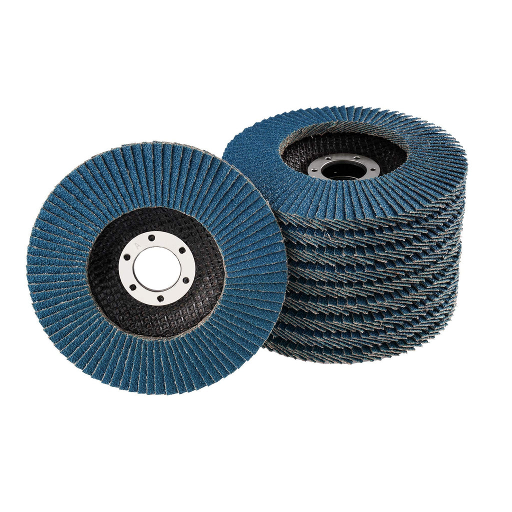  [AUSTRALIA] - 10 serrated washers | Ø 115mm | Grain 120 | blue | INOX | Professional quality | for angle grinders | Flap disc | Sanding mop | Lamellar discs | Grinding wheels | Grind