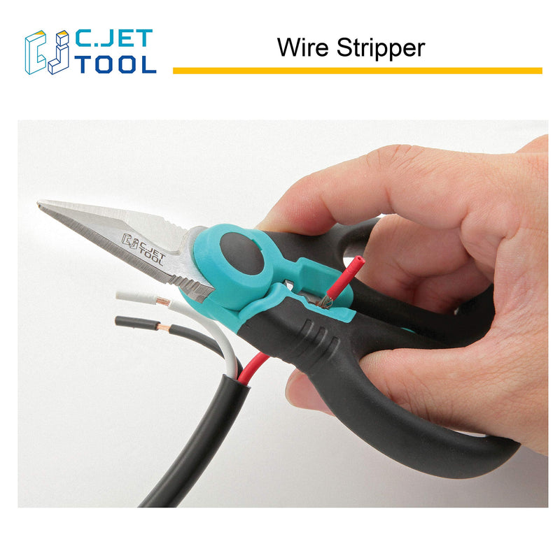  [AUSTRALIA] - C.JET TOOL 6" Stainless Electrician Scissors Heavy Duty Professional for Aluminium Copper Soft Cable (Turquoise) Turquoise
