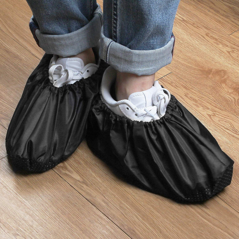  [AUSTRALIA] - 5 Pairs Waterproof Shoe Covers Reusable Non Slip Shoe Covers For Indoors, Thickened Oxford Cloth Boot Covers For Contrators And Carpet Floor, One Size Fit Most Men's Shoes Size 9-12