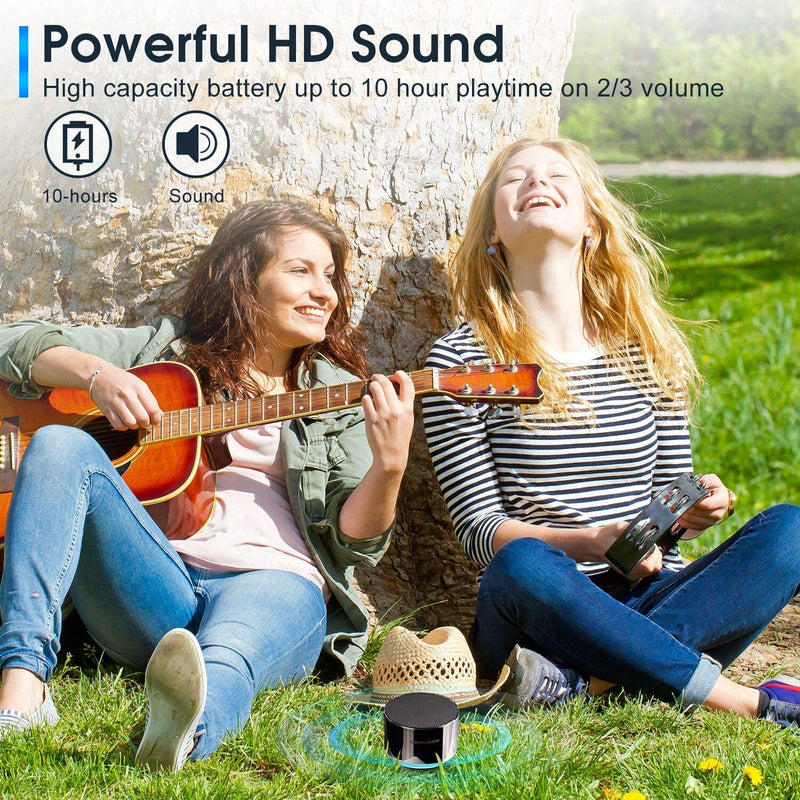 LENRUE Portable Bluetooth Speaker-Mini Wireless Outdoor Rechargeable Speakers with LED,Built-in-Mic,Handsfree Call,AUX Line,TF Card,HD Stereo Sound and Bass for iPhone Ipad Android Phone Gloss Black - LeoForward Australia