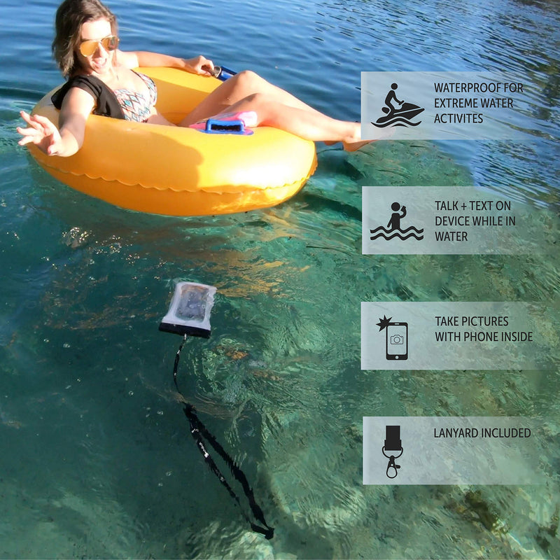 [AUSTRALIA] - geckobrands Float Phone Dry Bag - Waterproof & Floating Phone Pouch – Fits Most iPhone and Samsung Galaxy Models, Available in 5 Colors Neon Blue