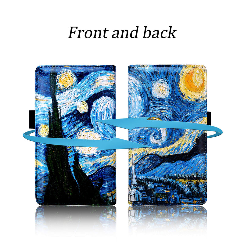  [AUSTRALIA] - 5x9" Server books for waitress, Restaurant Guest check organizer, Cfeclog Waitress book with Zipper High Volume Pocket and Magnetic closure, Waitstaff wallet, Presenters Card Holder for Waiter, Bartender (2022 Starry night) 2022 Starry night