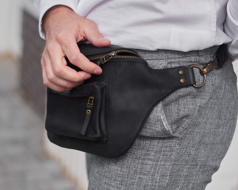 INCARNE Leather Fanny Pack Made of Full Grain Leather - LeoForward Australia