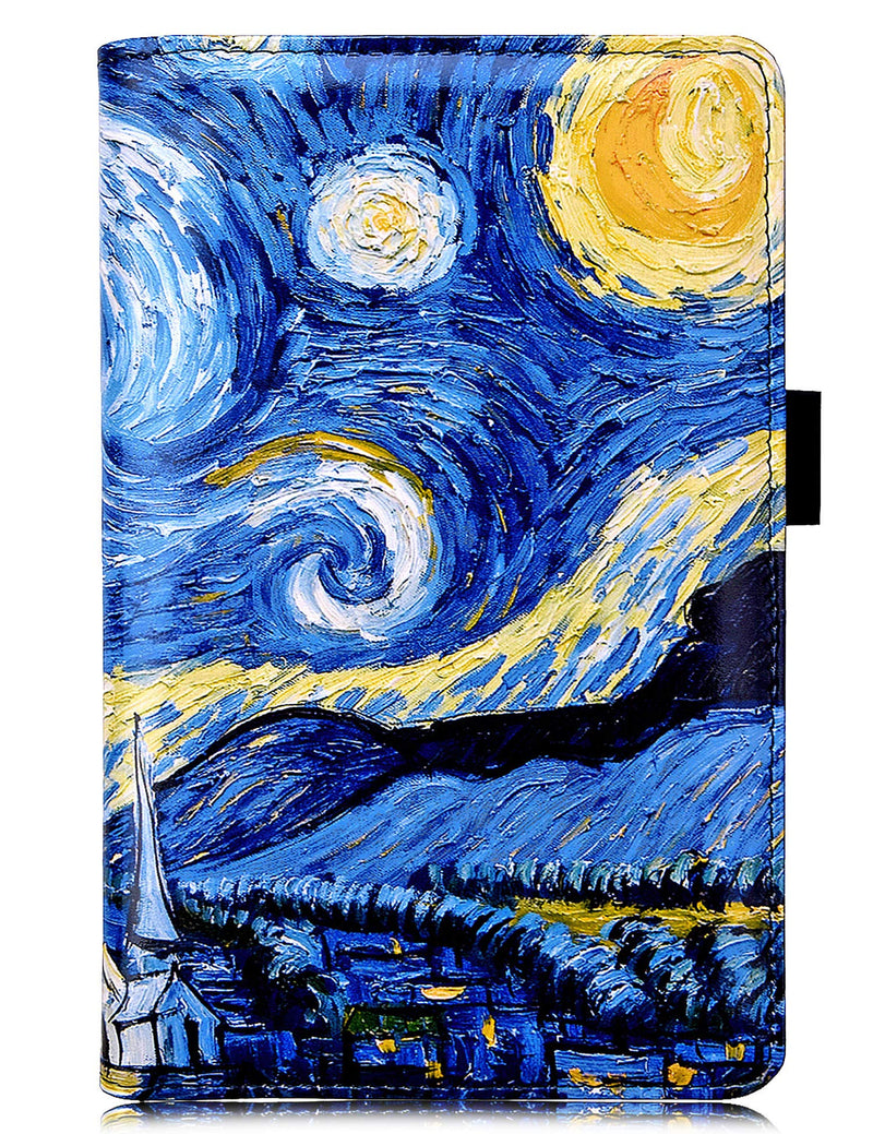  [AUSTRALIA] - Server Book Organizer for Waitress,Waiter Serving Book, fits server aprons waitress book,Waitstaff Book Waiter Book Server Guest Book Server Wallet Waitress Checkbook 5X7.7” (Starry night) Aa Starry night Leather