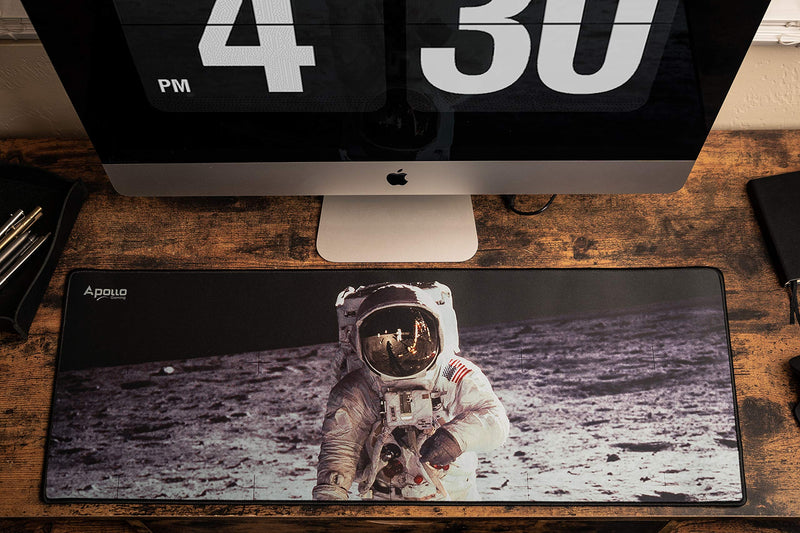 Apollo Gaming Extended Mouse Pad, Large NASA Astronaut Space Design Microfiber Mousepad, (31.5×11.8), Large XXL Extended Desk Mat. Long Computer Keyboard Mouse Mat Mousepad for Office/Gaming/Home - LeoForward Australia