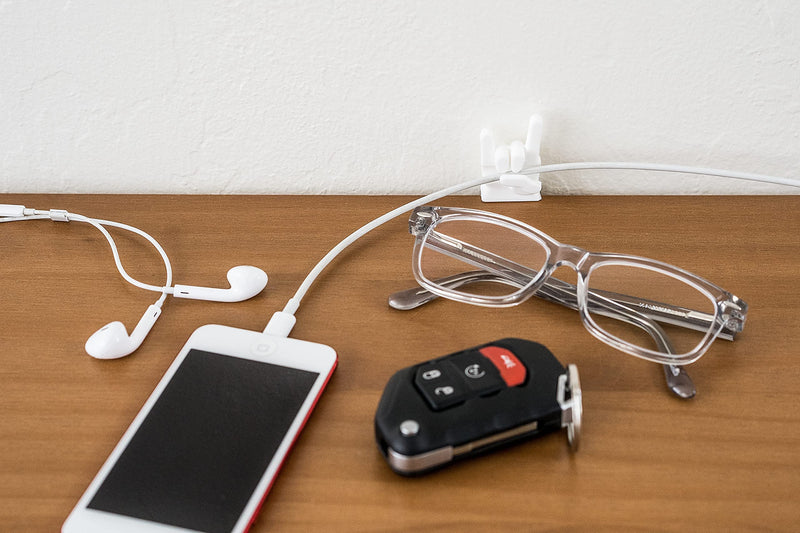 [AUSTRALIA] - 4 Pack Rock and Roll Cable Clips, Cable Management Cord Organizer, Desk Accessories, Cable Organizer, Office Computer Desk Organizer, Electrical Wire Holder, Car Organizer, 4 pcs White Rock On Hands 4 Pcs White Hands