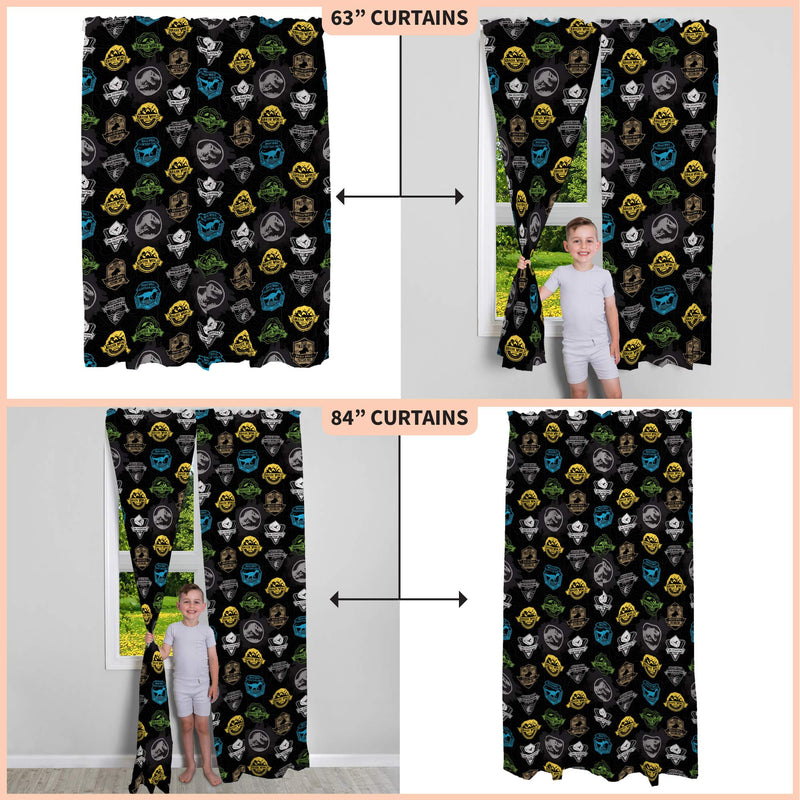  [AUSTRALIA] - Franco Kids Room Window Curtains Drapes Set, 82" x 63", Jurassic World 82" x 63"