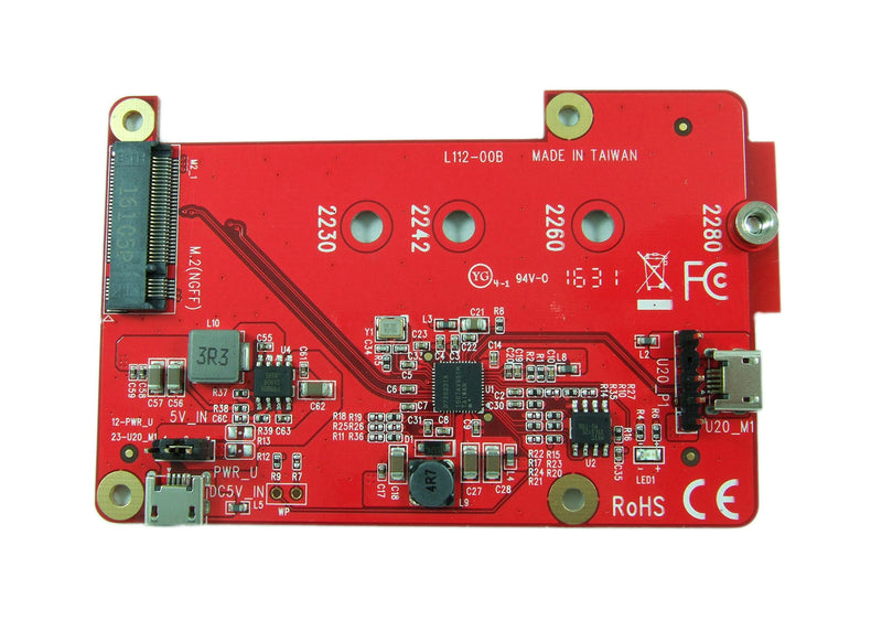  [AUSTRALIA] - Ableconn PIUSB-M2S USB to M.2 SATA SSD Converter Stackable Board for Raspberry Pi M.2 SATA SSD (Stackable)