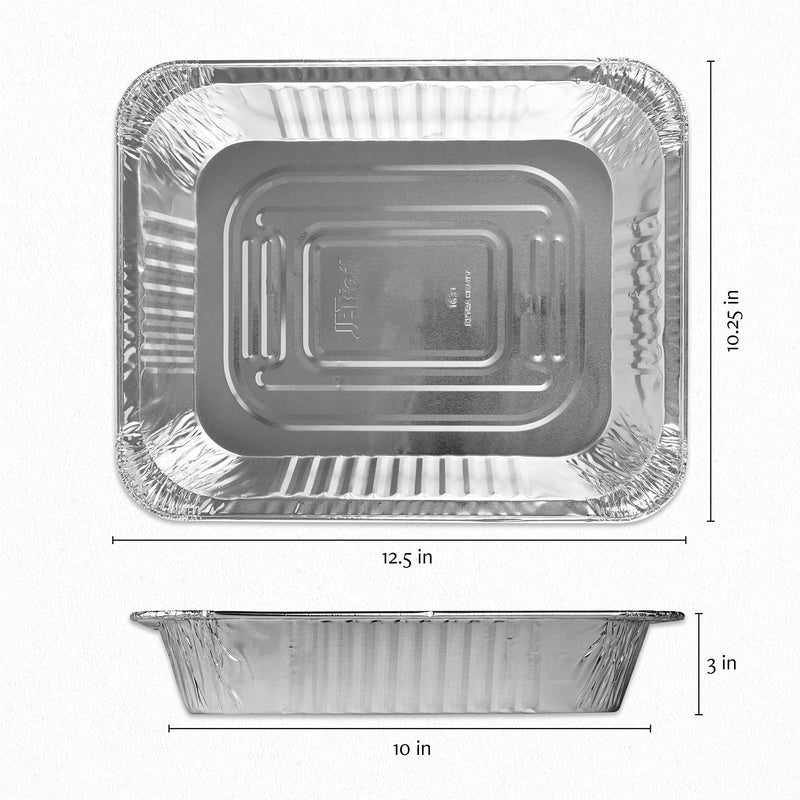  [AUSTRALIA] - Plasticpro Disposable 9 x 13 Heavy Weight Aluminum Foil Pans Half Size Deep Steam Table Bakeware - Cookware Perfect for Baking Cakes, Bread, Meatloaf, Lasagna Pack of 10