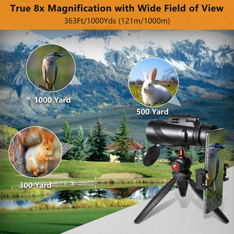  [AUSTRALIA] - 8x42 Monocular Telescope with Smartphone Adapter - Monoculars for Adults High Powered HD Clear Low Light Night Vision Telescope with BAK4 Prism FMC Lens for Hunting Hiking Bird Watching Camping