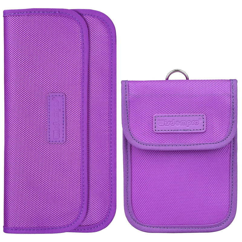  [AUSTRALIA] - Wisdompro Faraday Bag for Phones and Faraday Key FOB Protector Bundle - Purple