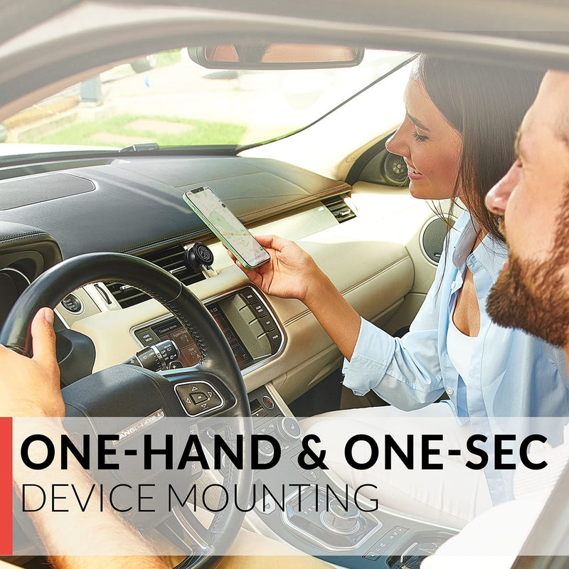  [AUSTRALIA] - New 2023 Magnetic Cell Phone Holder for Car Vent - for Any Smartphone (iPhone, Android, GPS) | Stylish All-Metal One-Hand & One-Sec Phone Mount for Car, 100 to Safeness & Comfort