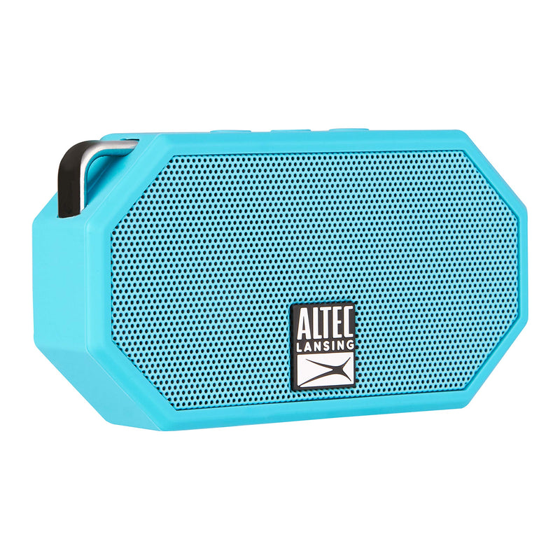 Altec Lansing Mini H2O - Wireless Bluetooth Waterproof Speaker, Floating, IP67, Portable, Strong Bass, Rich Stereo System, Microphone, 30 ft Range, Lightweight, 6-Hour Battery, Aqua Blue (IMW257-AB) - LeoForward Australia
