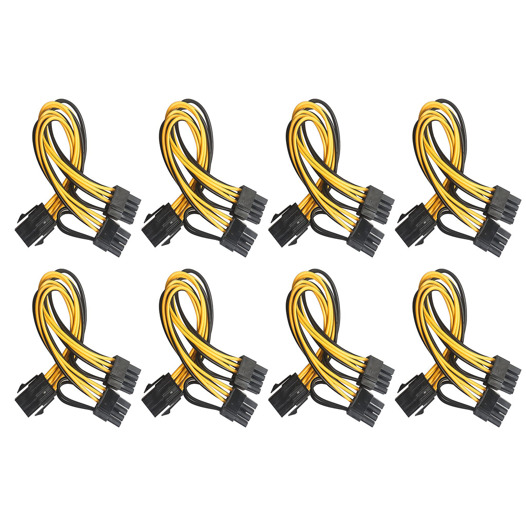  [AUSTRALIA] - 8 Pin Female to Dual 8 (6+2) Pin Male PCI Express Cable GPU Pcie Splitter 8PIN Graphic Card Power Extension Cord 8.2" PCI Express Y- Splitter Adapter Extension Cable （8 Pack） 8pin to dual 8(6+2)pin GPU Extension Cable