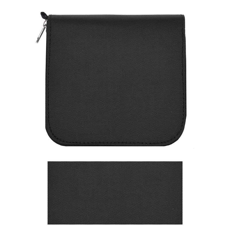 Memory Card Case - Fits up to 88x SD, SDHC, Micro SD, Mini SD and 4X CF - Holder with 88 Slots (8 Pages) - for Storage and Travel - Microfiber Cleaning Cloth, Carabiner and Labels Included (Black) - LeoForward Australia