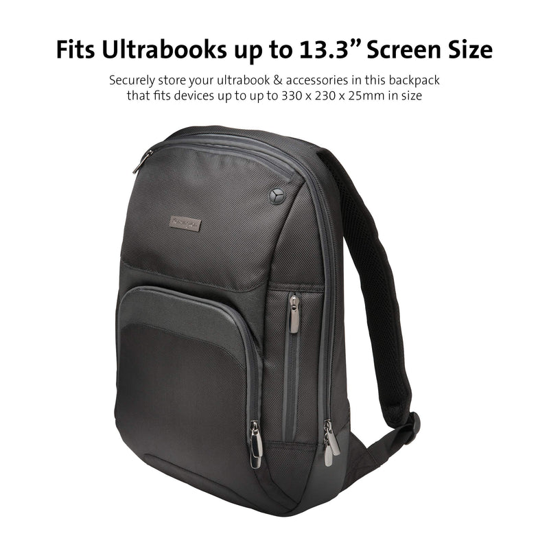 Kensington Triple Trek Slim Backpack for MacBooks, Chromebooks, Tablets & Ultrabooks up to 13-Inch-14-Inch (K62591AM), Black - LeoForward Australia