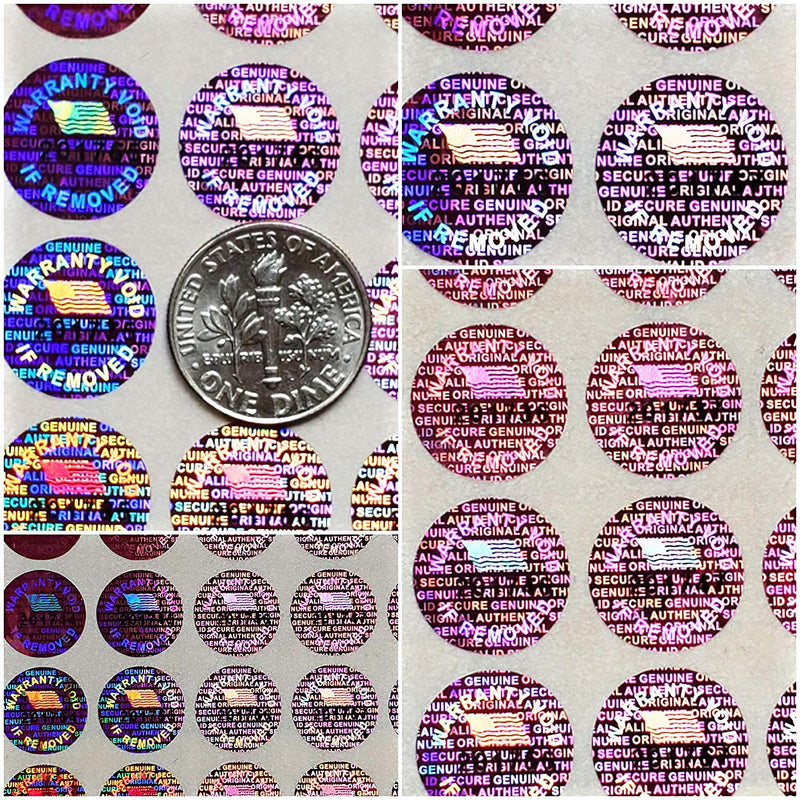 Purple Color 14 MM (0.53 inch) Round with Serial Number Hologram Labels Tamper Evident Stickers Security Void Seals Labels - Dealimax Brand (100) 100 - LeoForward Australia