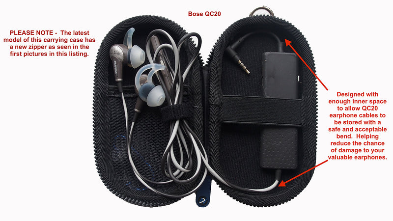 DNPRO-ANC Carrying case Compatible with Bose QuietComfort 20 (QC20/QC20i), Bose SoundSport in-Ear, Bose SoundSport Wireless, B&O H3 ANC, Sennheiser CX700 and Many Other Earphones (PU Leather Black) - LeoForward Australia