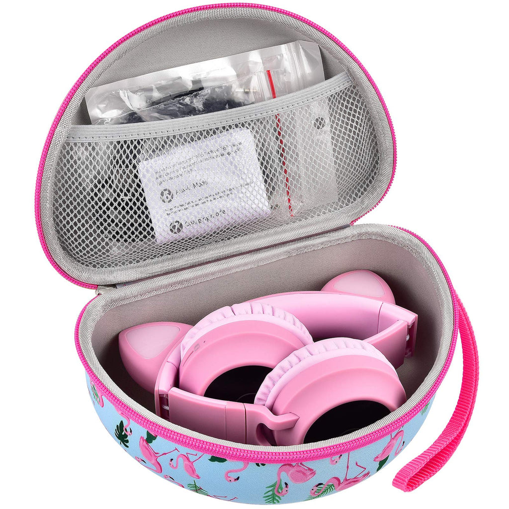  [AUSTRALIA] - Headphone Case for Riwbox CT-7 Pink/for Jack CT-7S Cat Green 3.5mm/ for iClever IC-HS01/ for Mpow BH297B Wired/for Picun Bluetooth Wireless Over-Ear Headphones Headset for Kids-Box Only Multi-Colored