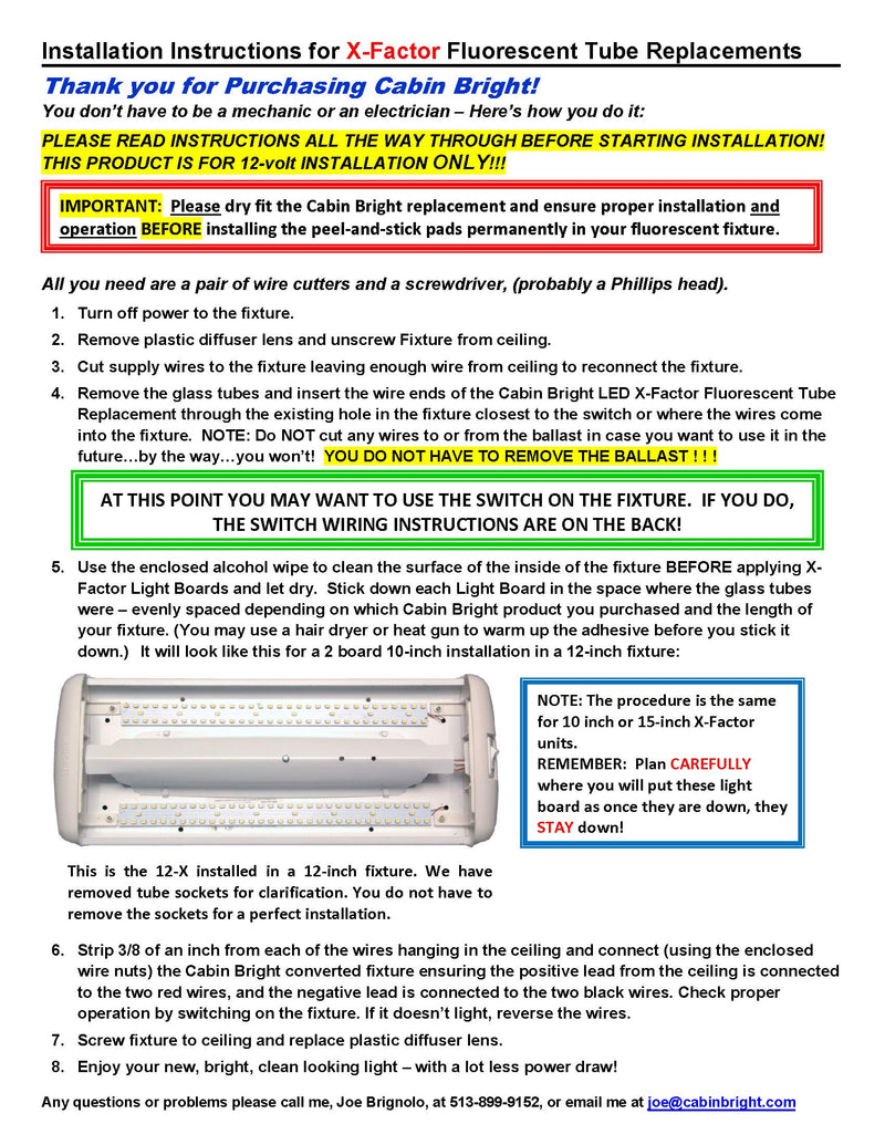  [AUSTRALIA] - Cabin Bright FLED/R18-192 LED Tube Replacement (15-18 Inch 12 Volt Fluorescent)