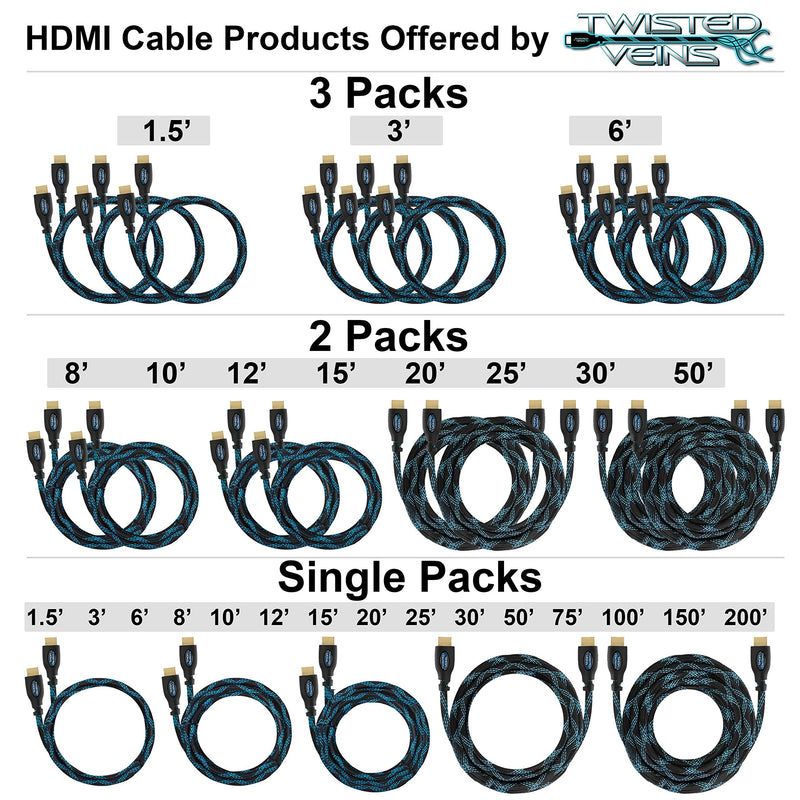 Twisted Veins ACHLA3 Three (3) Pack of HDMI 270 Degree/Right Angle Connectors/Adapters 270 Degree, 3 Pack - LeoForward Australia