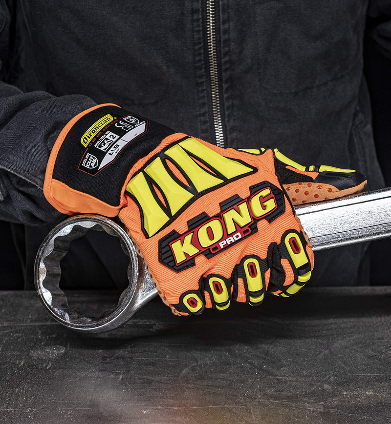  [AUSTRALIA] - Ironclad KONG Pro Hi-Viz Glove; TPR Impact Protection, A6 Cut Resistant, Level 5 Abrasion, Sized S, M, L, XL, XXL, XXXL (SDX2P-04-L) Large (Pack of 1)