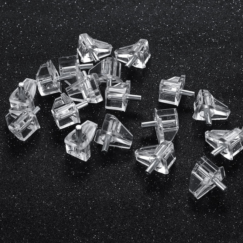  [AUSTRALIA] - ASTER 20 Pieces 3 mm 1/8 Inch Shelf Pins Clear Support Pegs Cabinet Shelf Pegs Clips Shelf Support Holder Pegs for Kitchen Furniture Book Shelves 3 mm-20PCS