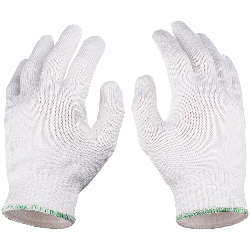 NoCry Cut Resistant Protective Work Gloves with Rubber Grip Dots. Tough and Durable Stainless Steel Material, EN388 Certified. 1 Pair. White, Size Large Large(Pack of 2) Reinforced Grip Dot - LeoForward Australia